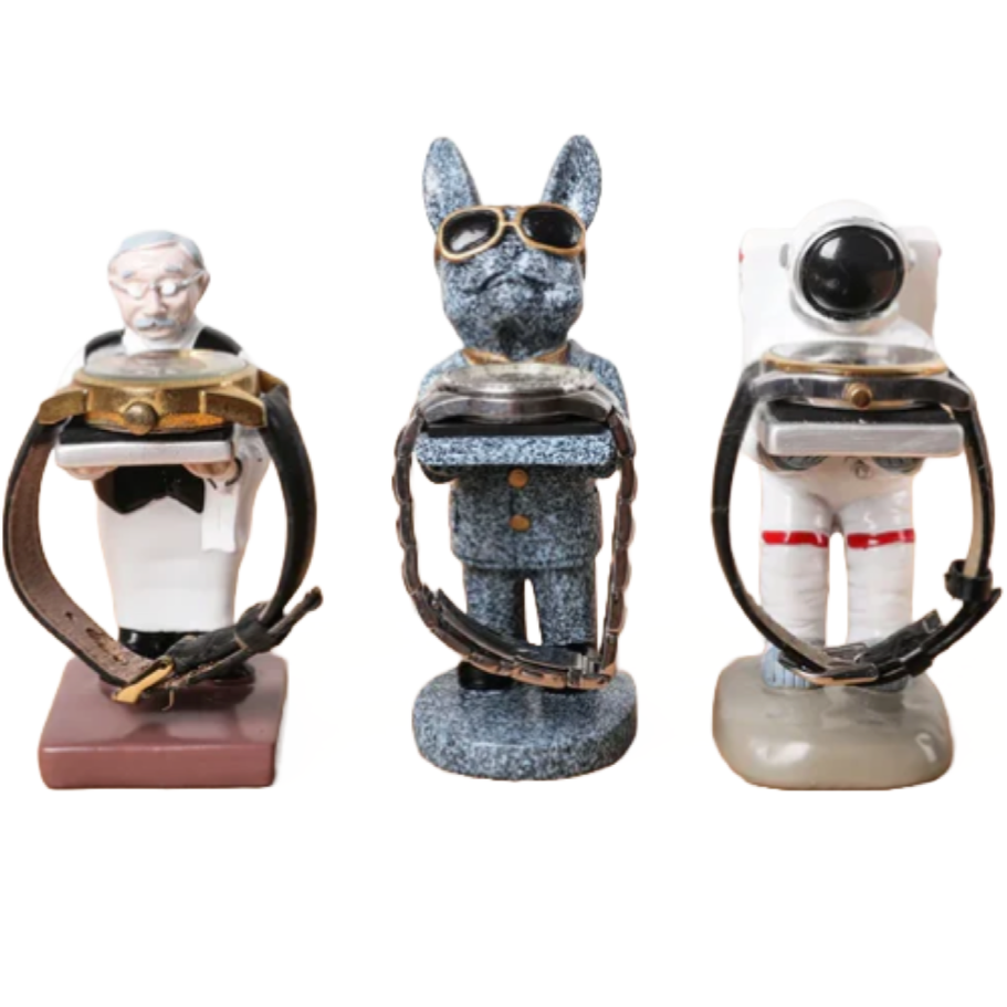 Watch Holder Figure Stand Display Box Creative Decorative Ornaments Personalised Resin Fashion Gift Old Housekeeper Ornament