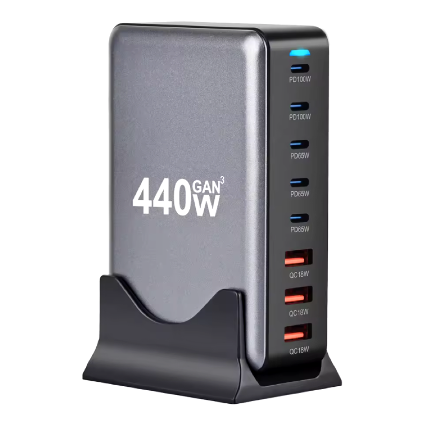 440W Gan Fast Charge 3.0 USB Type C Fast Charger Mobile 8-port 5C3A PD Charger Convenient To Carry Tablet Charger