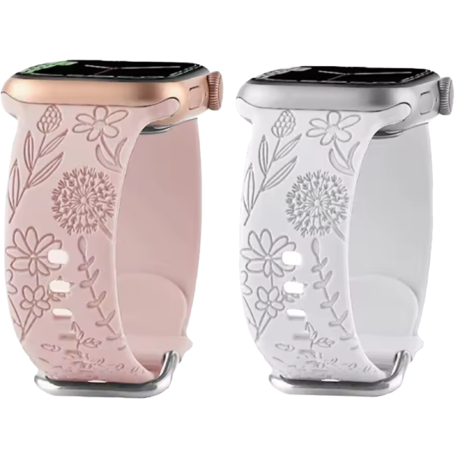 Engraved Flower Strap for Apple Watch