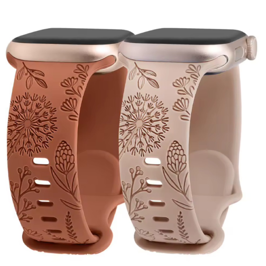 Floral Engraved Band for Apple Watch