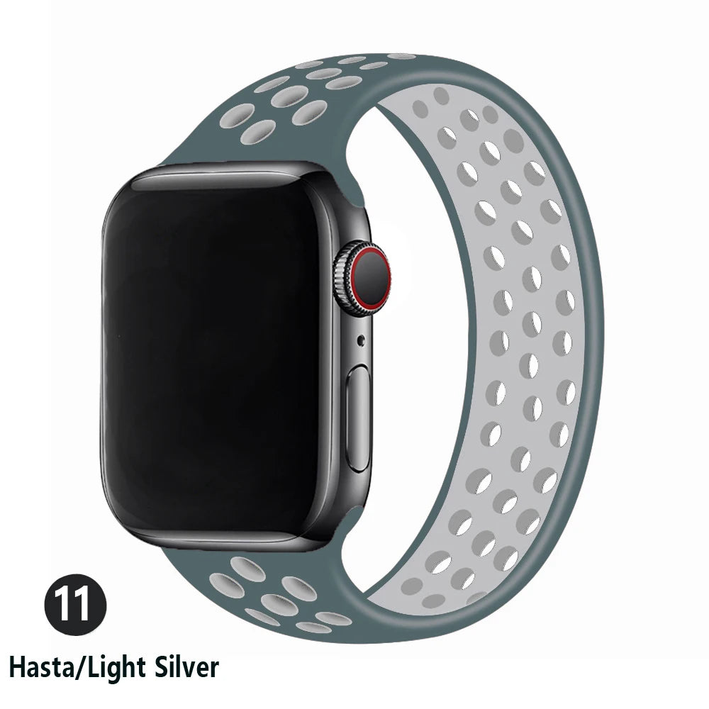 Solo Loop strap For Apple Watch Band 45mm 49mm 44mm 41mm 40mm silicone Elastic Belt bracelet iWatch Series 3 5 SE 6 7 8 ultra