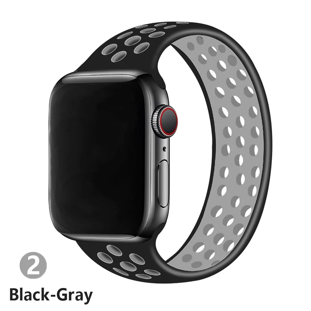 Solo Loop strap For Apple Watch Band 45mm 49mm 44mm 41mm 40mm silicone Elastic Belt bracelet iWatch Series 3 5 SE 6 7 8 ultra
