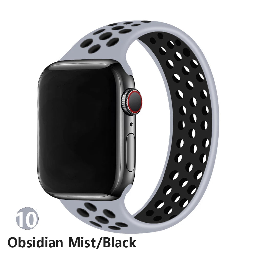 Solo Loop strap For Apple Watch Band 45mm 49mm 44mm 41mm 40mm silicone Elastic Belt bracelet iWatch Series 3 5 SE 6 7 8 ultra