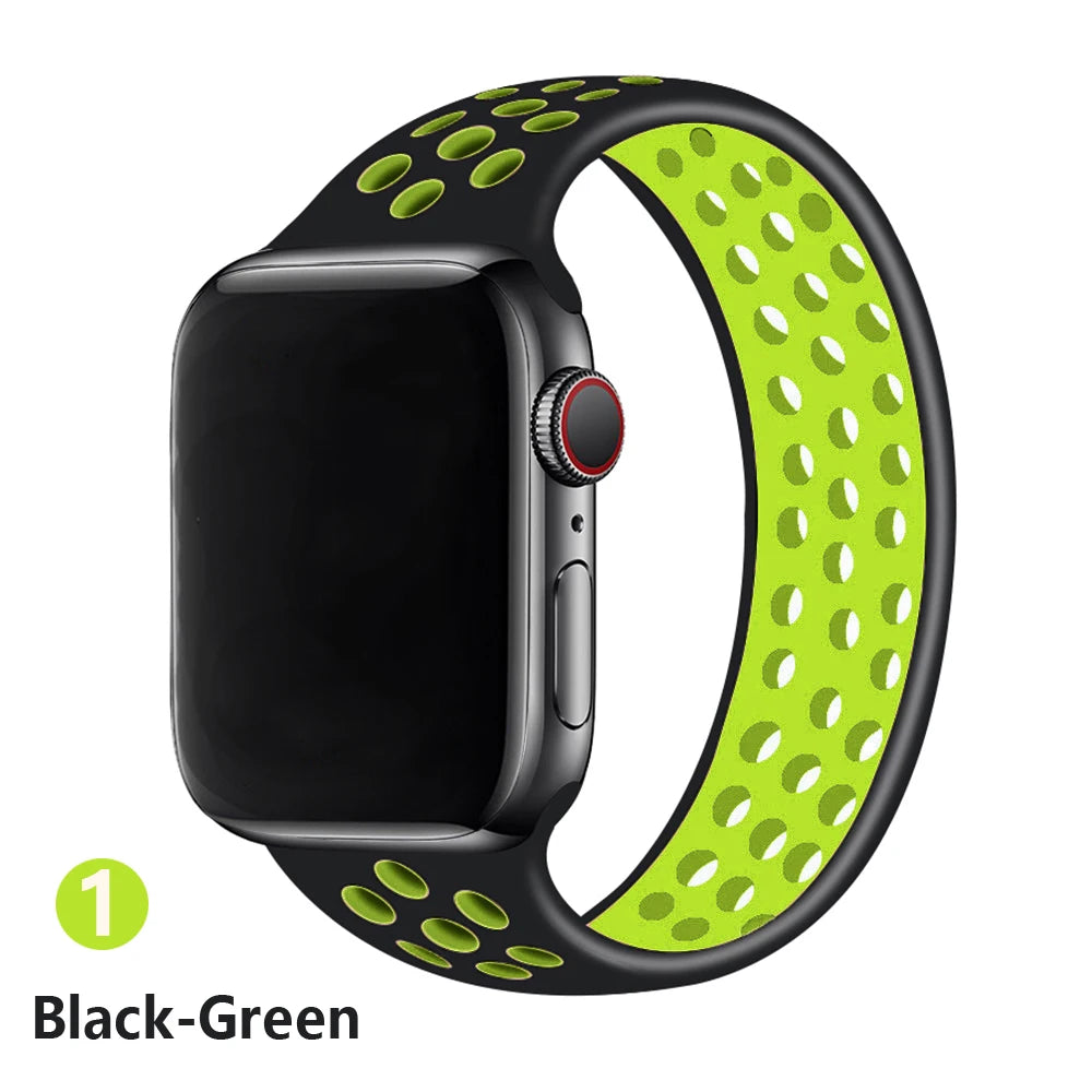 Solo Loop strap For Apple Watch Band 45mm 49mm 44mm 41mm 40mm silicone Elastic Belt bracelet iWatch Series 3 5 SE 6 7 8 ultra
