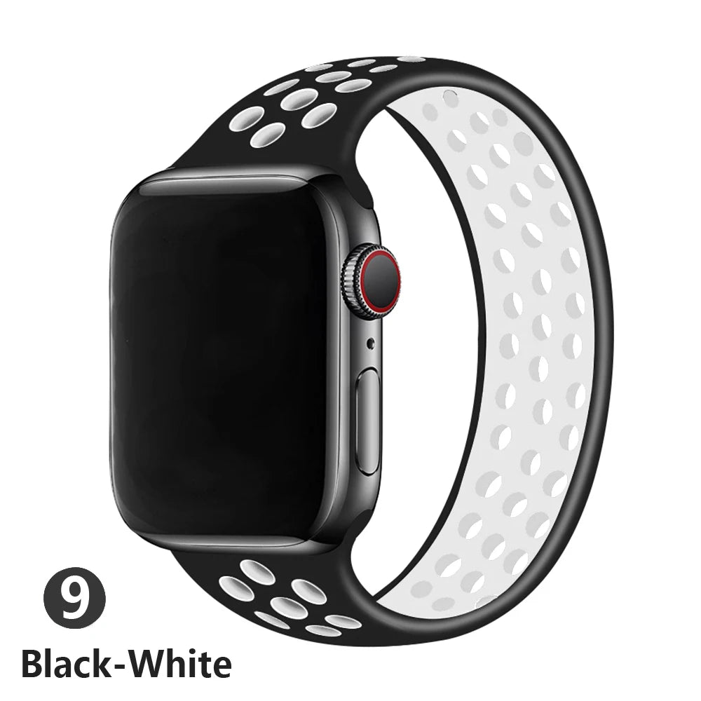 Solo Loop strap For Apple Watch Band 45mm 49mm 44mm 41mm 40mm silicone Elastic Belt bracelet iWatch Series 3 5 SE 6 7 8 ultra