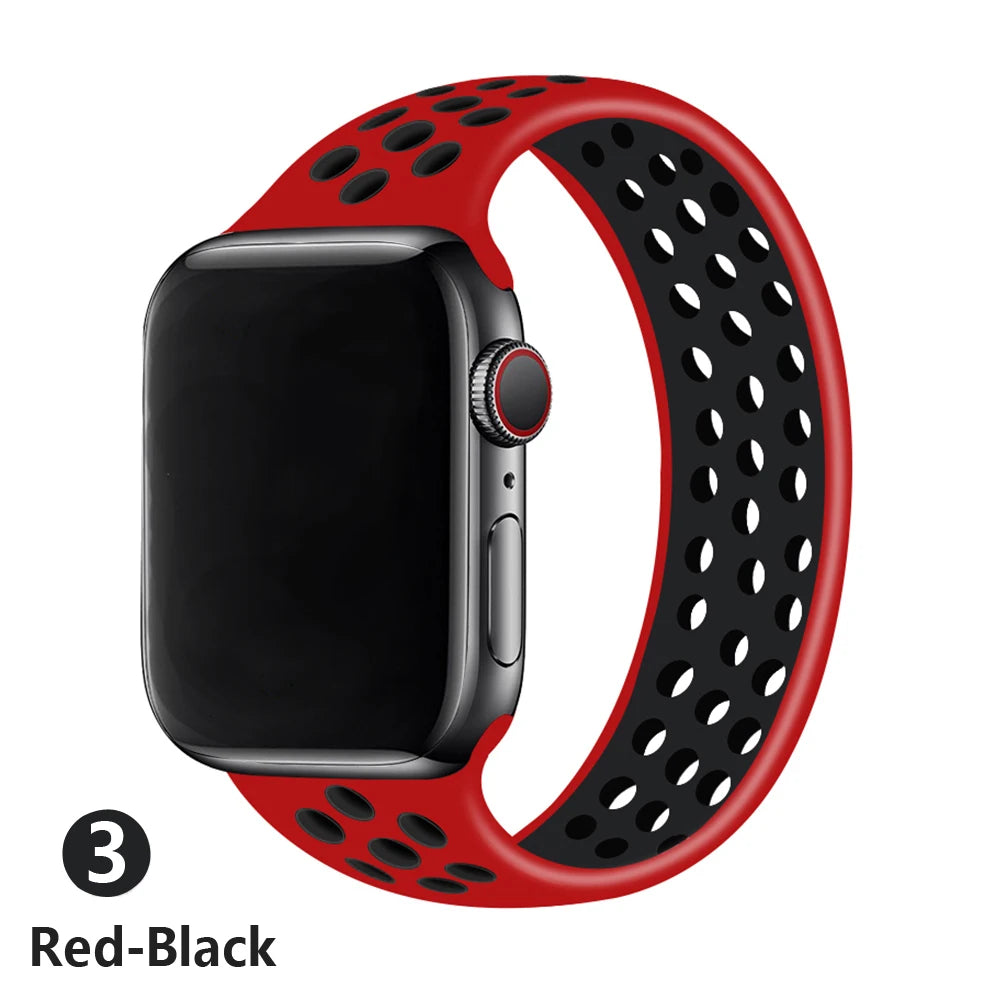 Solo Loop strap For Apple Watch Band 45mm 49mm 44mm 41mm 40mm silicone Elastic Belt bracelet iWatch Series 3 5 SE 6 7 8 ultra