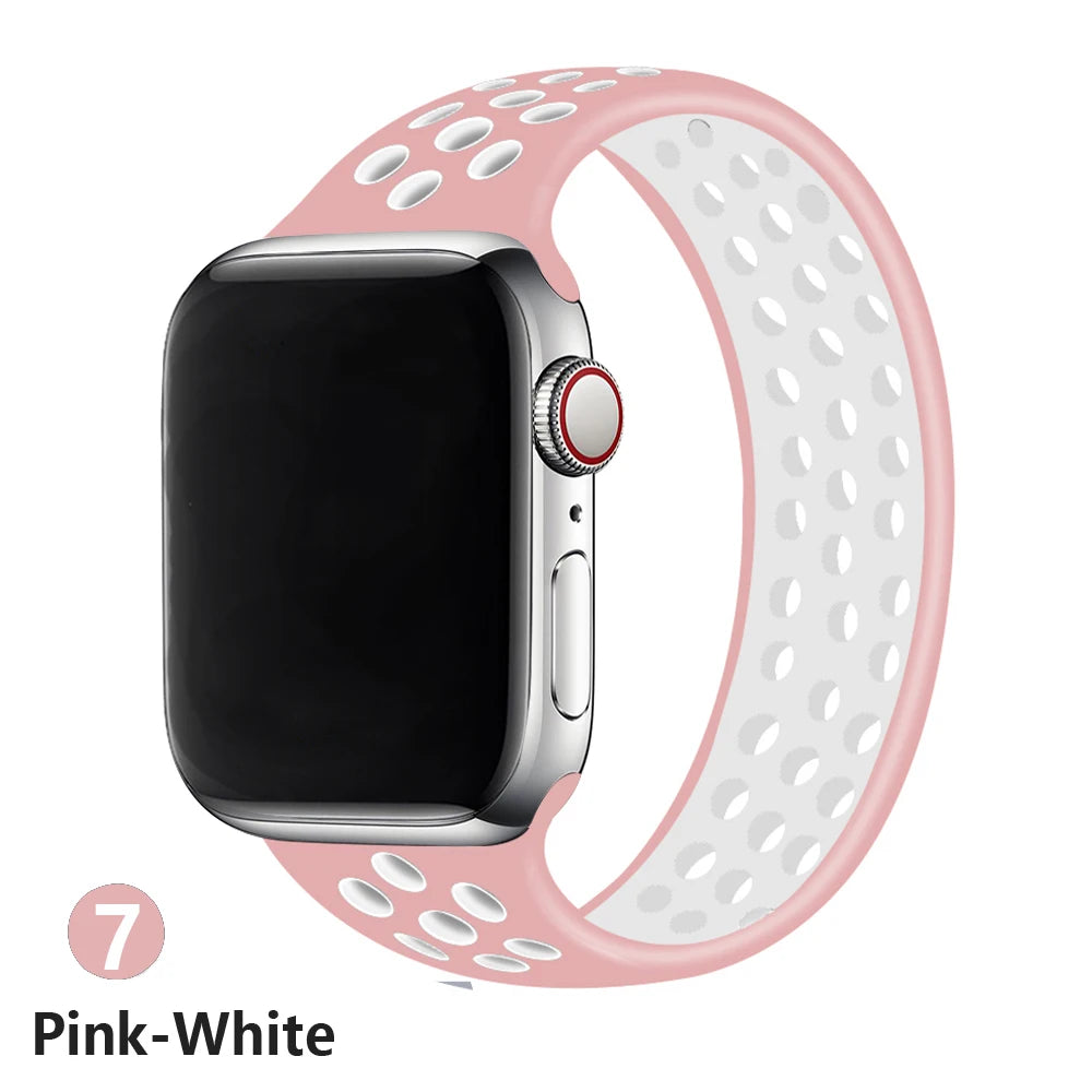 Solo Loop strap For Apple Watch Band 45mm 49mm 44mm 41mm 40mm silicone Elastic Belt bracelet iWatch Series 3 5 SE 6 7 8 ultra