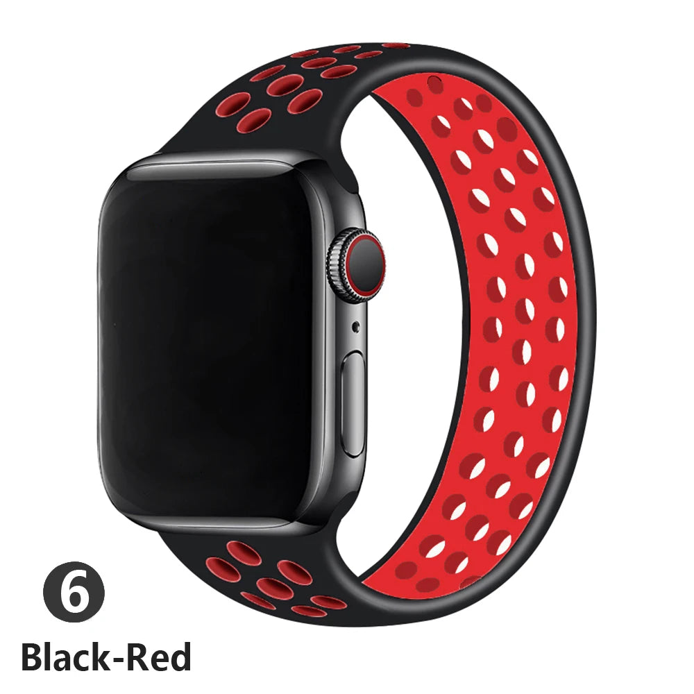 Solo Loop strap For Apple Watch Band 45mm 49mm 44mm 41mm 40mm silicone Elastic Belt bracelet iWatch Series 3 5 SE 6 7 8 ultra