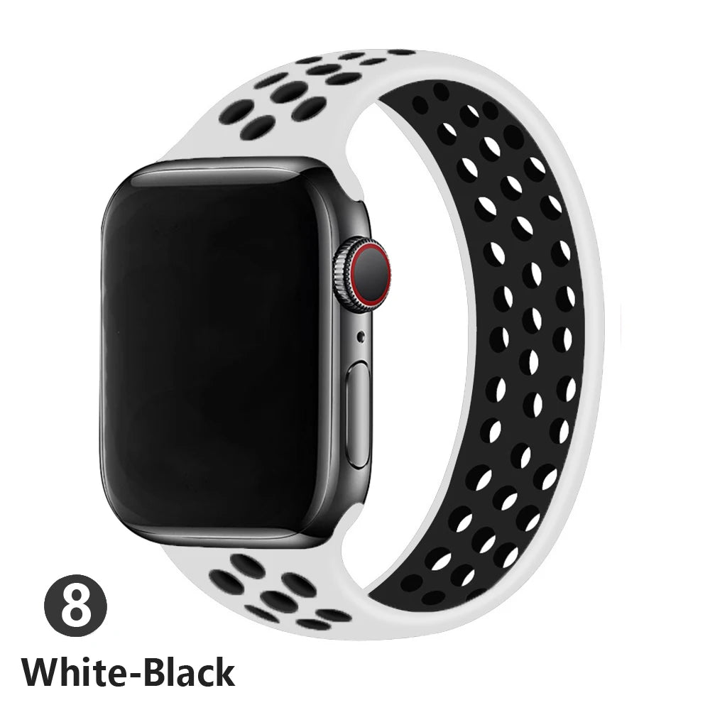 Solo Loop strap For Apple Watch Band 45mm 49mm 44mm 41mm 40mm silicone Elastic Belt bracelet iWatch Series 3 5 SE 6 7 8 ultra