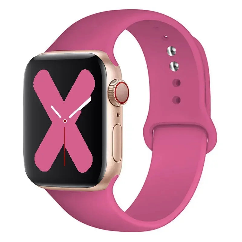 Silicone strap For Apple Watch band 44mm 40mm 45mm 41mm 42mm 38mm correa bracelet iWatch series 9 8 7 6 5 4 3 SE ultra 2 49mm
