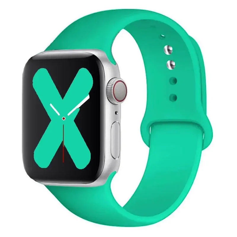 Silicone strap For Apple Watch band 44mm 40mm 45mm 41mm 42mm 38mm correa bracelet iWatch series 9 8 7 6 5 4 3 SE ultra 2 49mm