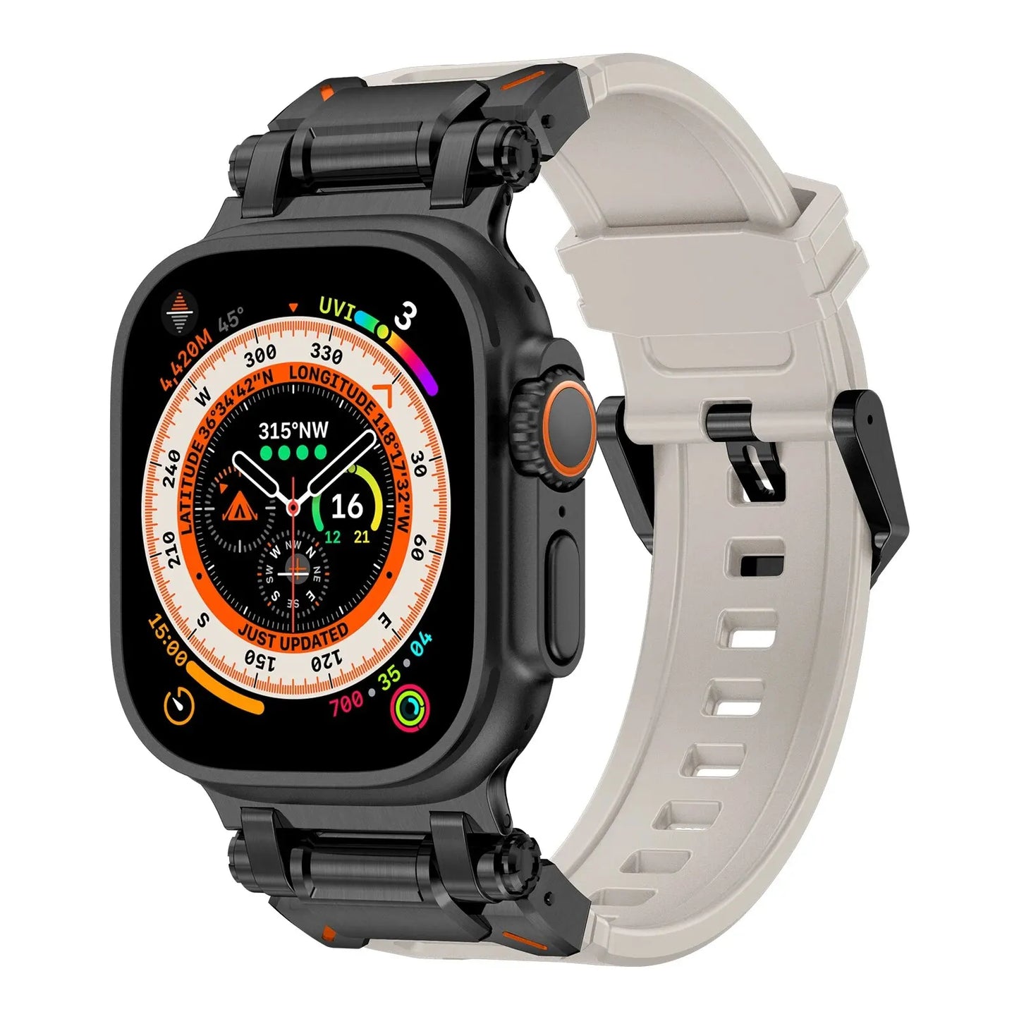 Metal+Silicone Strap For Apple Watch Ultra Band