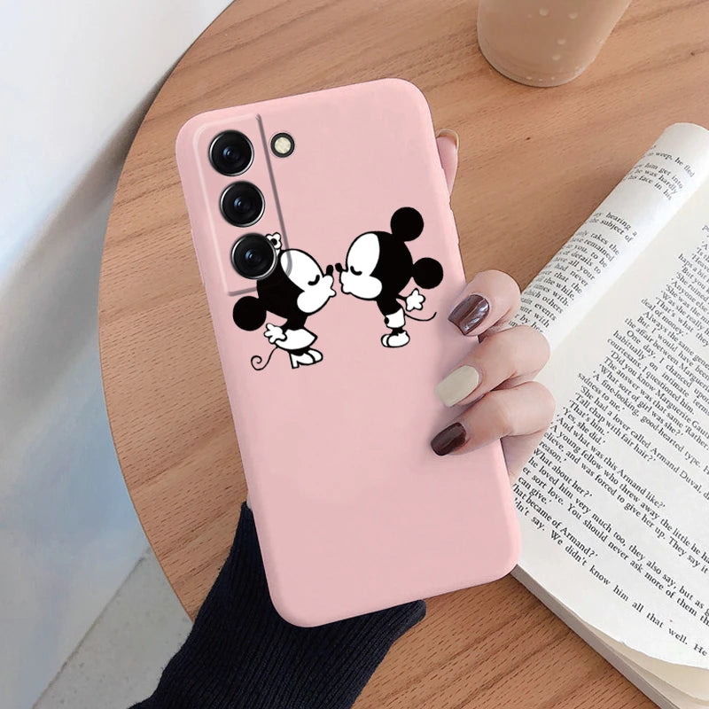 For Samsung S22 S 22 Plus Ultra Phone Case Cute Pink Mickey Minnie Soft TPU Protection Shockproof Cover For Samsung Galaxy S22