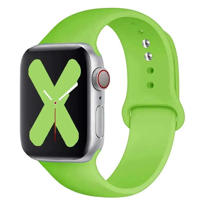 Silicone strap For Apple Watch band 44mm 40mm 45mm 41mm 42mm 38mm correa bracelet iWatch series 9 8 7 6 5 4 3 SE ultra 2 49mm