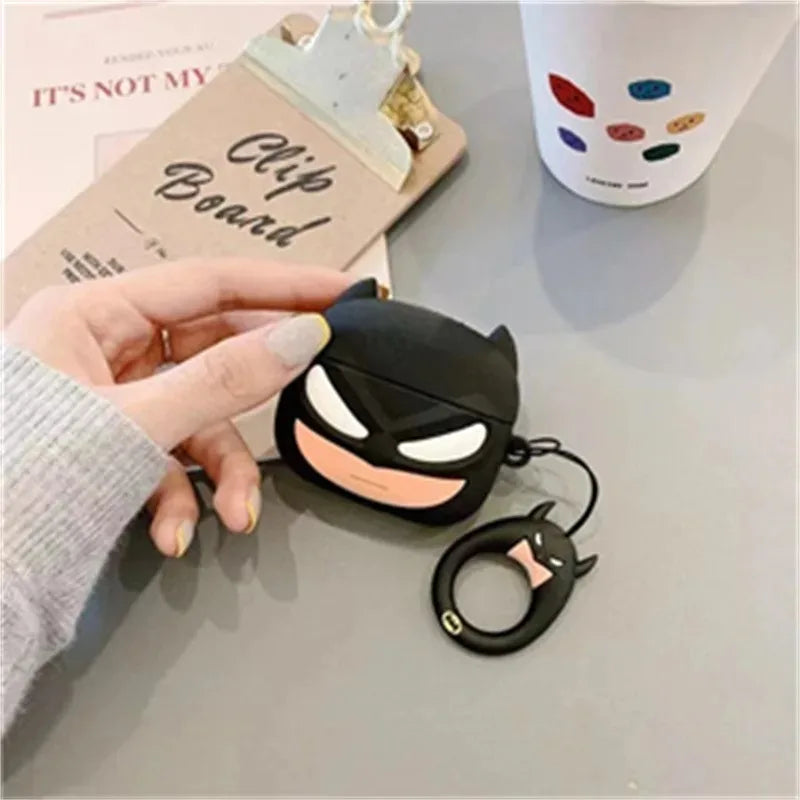 Cute Cartoon Silicone Case for AirPods 1/2/3/4 – Protective Cover with Keychain