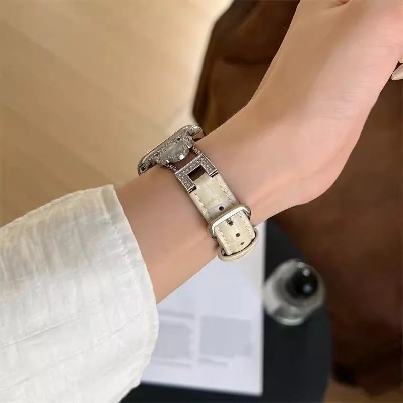 Clover fine diamond versatile pattern compatible with iWatch Apple strap 38mm 40mm 41mm 42mm 44mm 45mm 49mm
