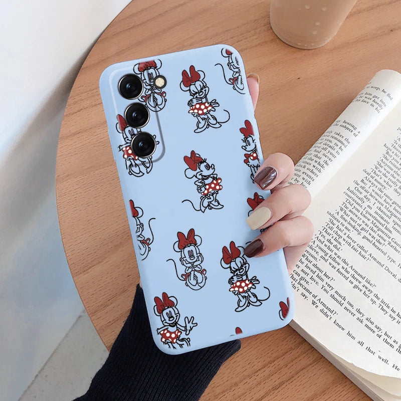 For Samsung S22 S 22 Plus Ultra Phone Case Cute Pink Mickey Minnie Soft TPU Protection Shockproof Cover For Samsung Galaxy S22