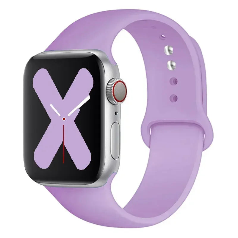 Silicone strap For Apple Watch band 44mm 40mm 45mm 41mm 42mm 38mm correa bracelet iWatch series 9 8 7 6 5 4 3 SE ultra 2 49mm