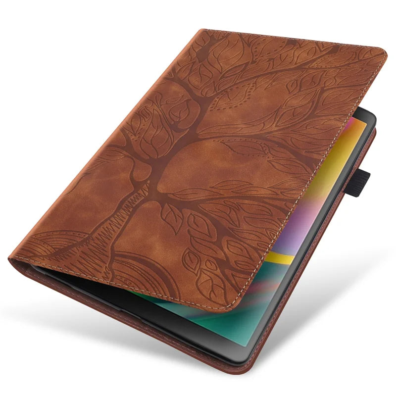 For Samsung Galaxy Tab S10 FE Plus Case 13.1 inch Emboss Tree PU Leather Flip Cover for Coque Galaxy Tab S10 FE Plus Case Funda