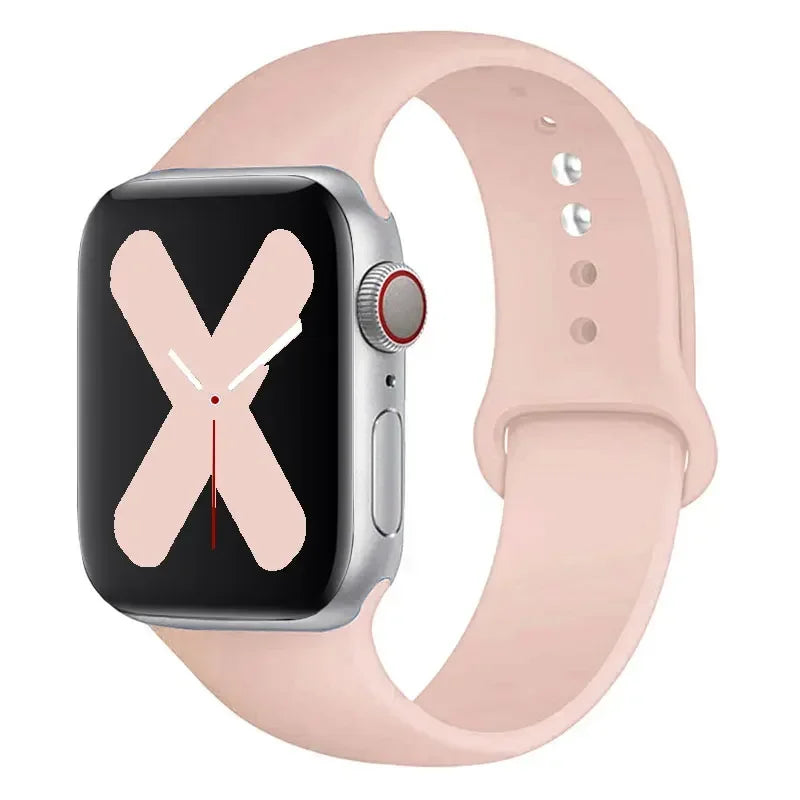 Silicone strap For Apple Watch band 44mm 40mm 45mm 41mm 42mm 38mm correa bracelet iWatch series 9 8 7 6 5 4 3 SE ultra 2 49mm