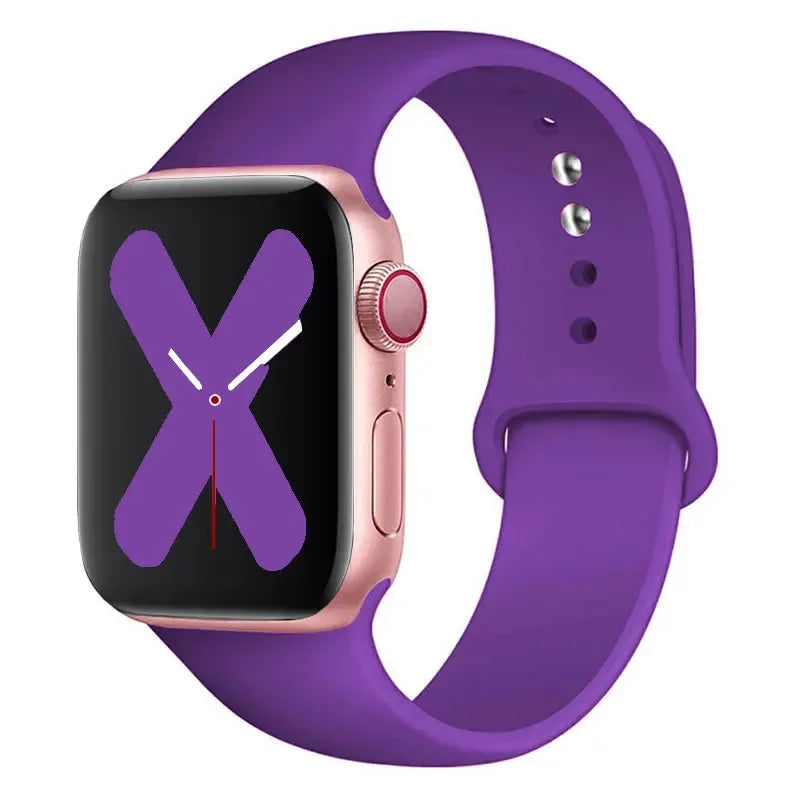 Silicone strap For Apple Watch band 44mm 40mm 45mm 41mm 42mm 38mm correa bracelet iWatch series 9 8 7 6 5 4 3 SE ultra 2 49mm