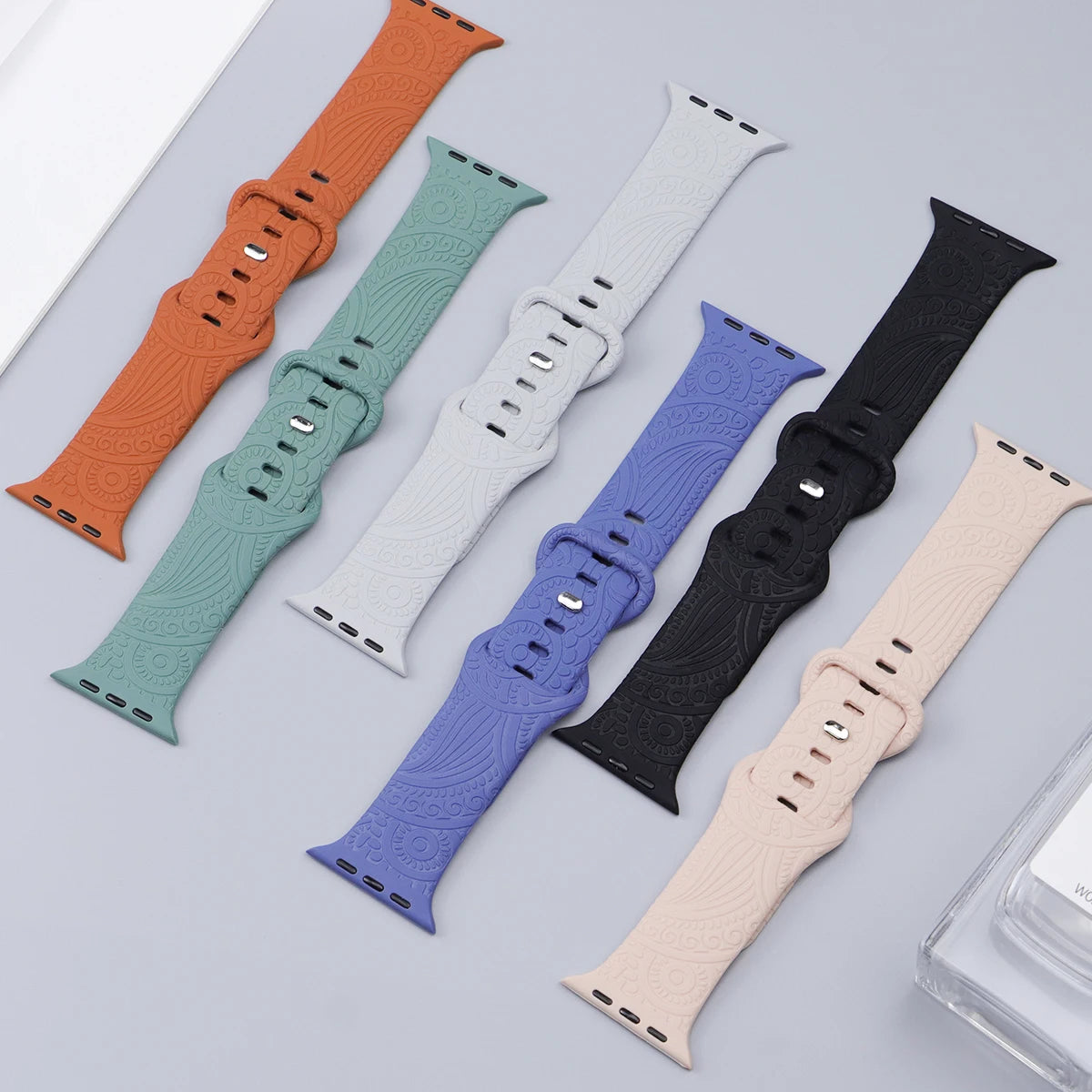 Floral Engraved Strap For Apple Watch Band