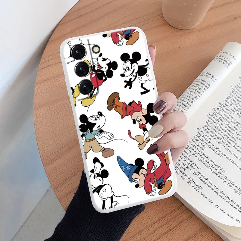 For Samsung S22 S 22 Plus Ultra Phone Case Cute Pink Mickey Minnie Soft TPU Protection Shockproof Cover For Samsung Galaxy S22