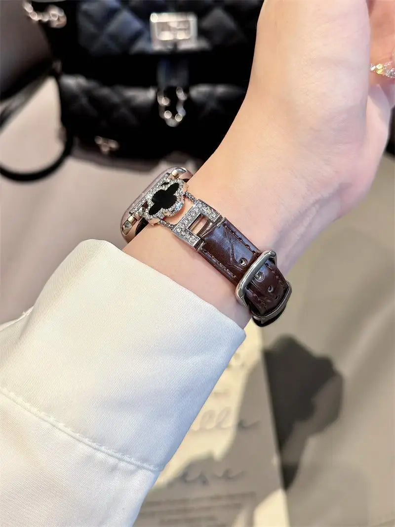 Clover fine diamond versatile pattern compatible with iWatch Apple strap 38mm 40mm 41mm 42mm 44mm 45mm 49mm
