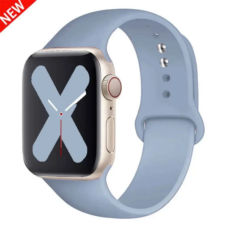 Silicone strap For Apple Watch band 44mm 40mm 45mm 41mm 42mm 38mm correa bracelet iWatch series 9 8 7 6 5 4 3 SE ultra 2 49mm