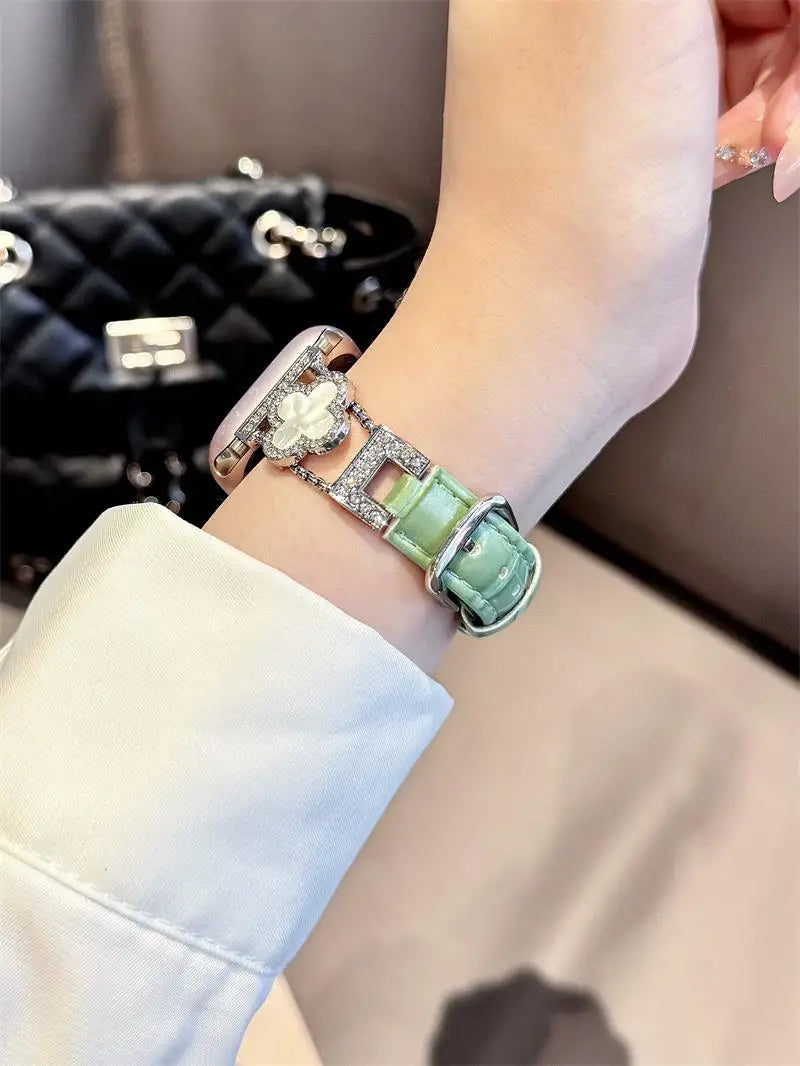 Clover fine diamond versatile pattern compatible with iWatch Apple strap 38mm 40mm 41mm 42mm 44mm 45mm 49mm