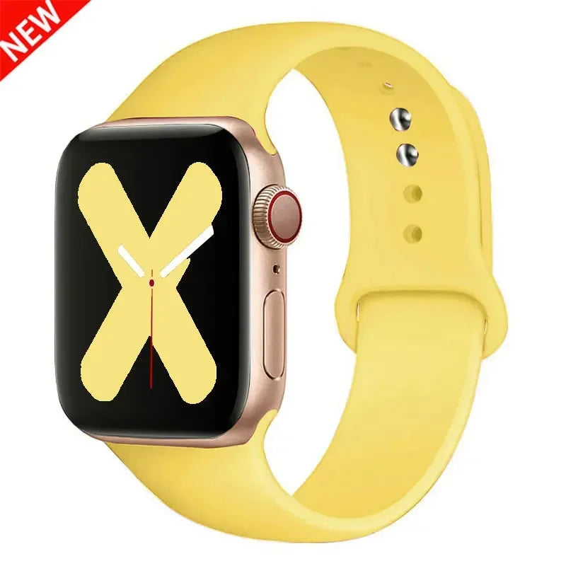Silicone strap For Apple Watch band 44mm 40mm 45mm 41mm 42mm 38mm correa bracelet iWatch series 9 8 7 6 5 4 3 SE ultra 2 49mm