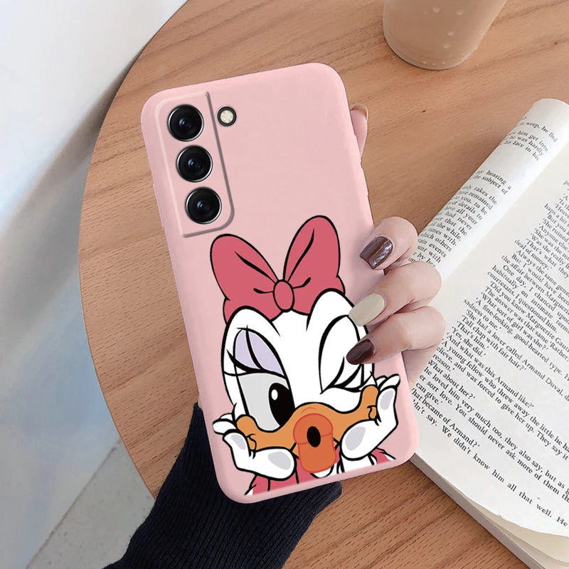 For Samsung S22 S 22 Plus Ultra Phone Case Cute Pink Mickey Minnie Soft TPU Protection Shockproof Cover For Samsung Galaxy S22