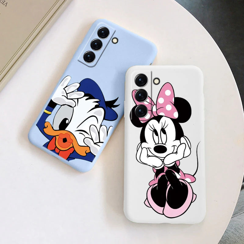 For Samsung S22 S 22 Plus Ultra Phone Case Cute Pink Mickey Minnie Soft TPU Protection Shockproof Cover For Samsung Galaxy S22
