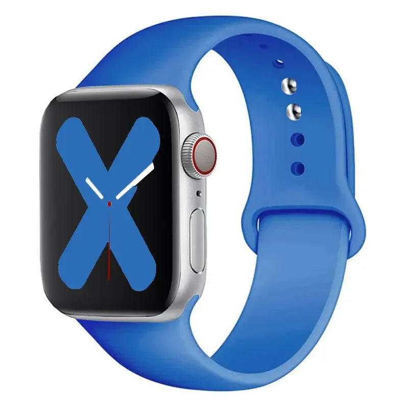 Silicone strap For Apple Watch band 44mm 40mm 45mm 41mm 42mm 38mm correa bracelet iWatch series 9 8 7 6 5 4 3 SE ultra 2 49mm