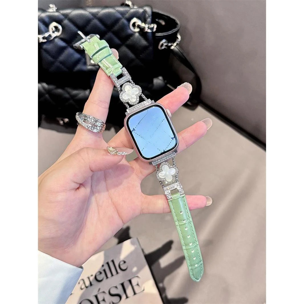 Clover fine diamond versatile pattern compatible with iWatch Apple strap 38mm 40mm 41mm 42mm 44mm 45mm 49mm