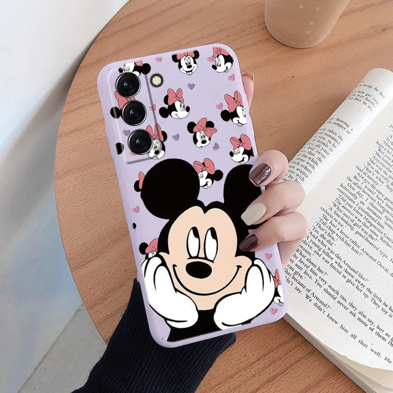 For Samsung S22 S 22 Plus Ultra Phone Case Cute Pink Mickey Minnie Soft TPU Protection Shockproof Cover For Samsung Galaxy S22