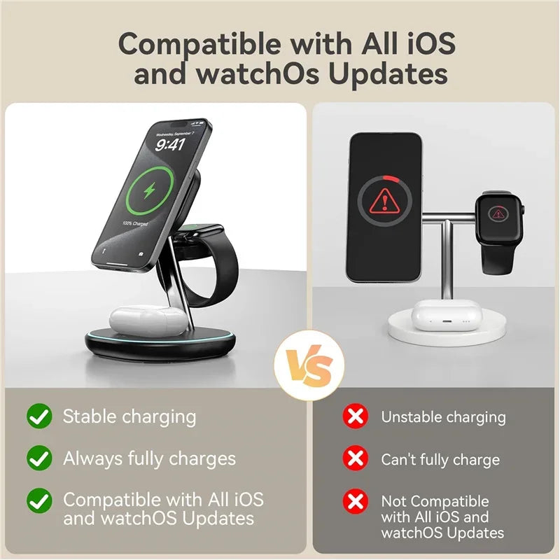 Magnetic 3 in 1 Wireless Charger Stand