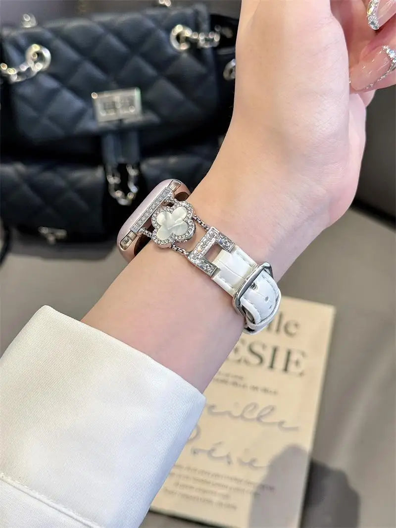 Clover fine diamond versatile pattern compatible with iWatch Apple strap 38mm 40mm 41mm 42mm 44mm 45mm 49mm