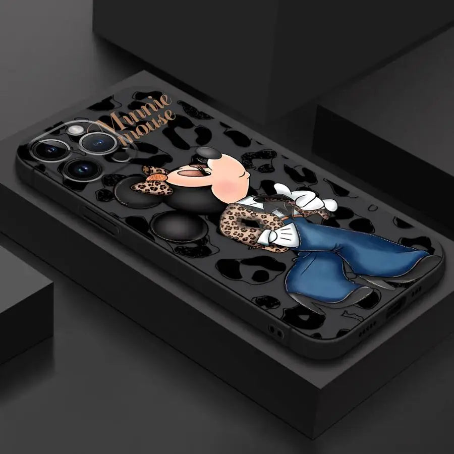 Disney Leopard Mickey Minnie Phone Case for Apple iPhone