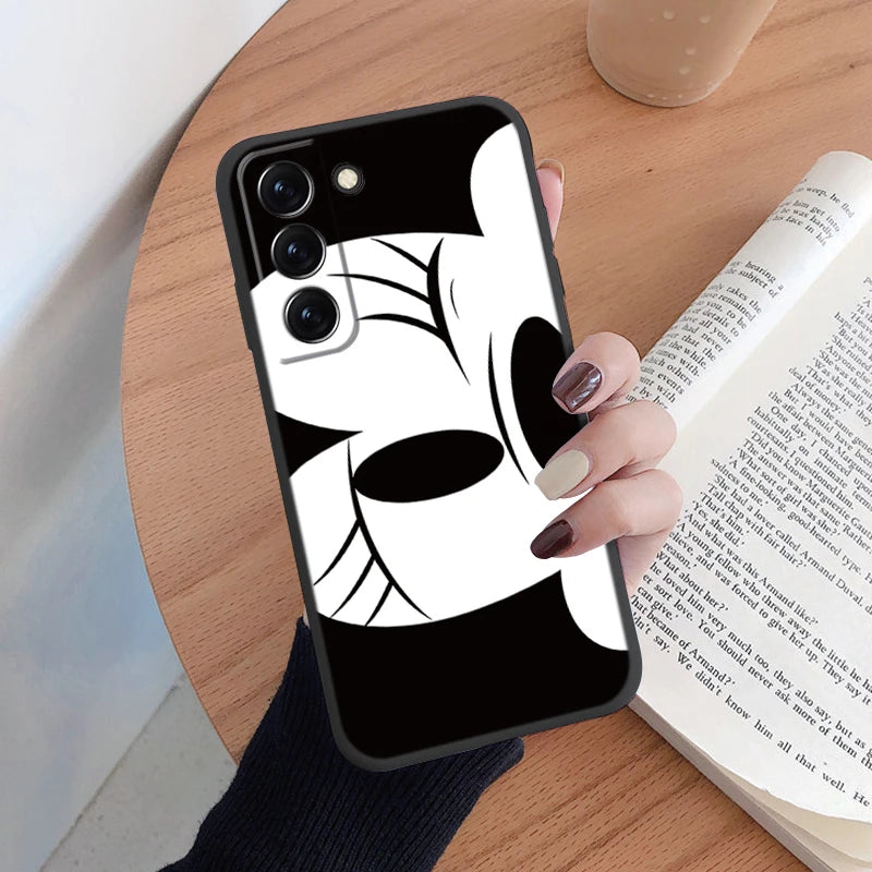 For Samsung S22 S 22 Plus Ultra Phone Case Cute Pink Mickey Minnie Soft TPU Protection Shockproof Cover For Samsung Galaxy S22