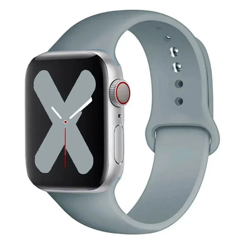 Silicone strap For Apple Watch band 44mm 40mm 45mm 41mm 42mm 38mm correa bracelet iWatch series 9 8 7 6 5 4 3 SE ultra 2 49mm