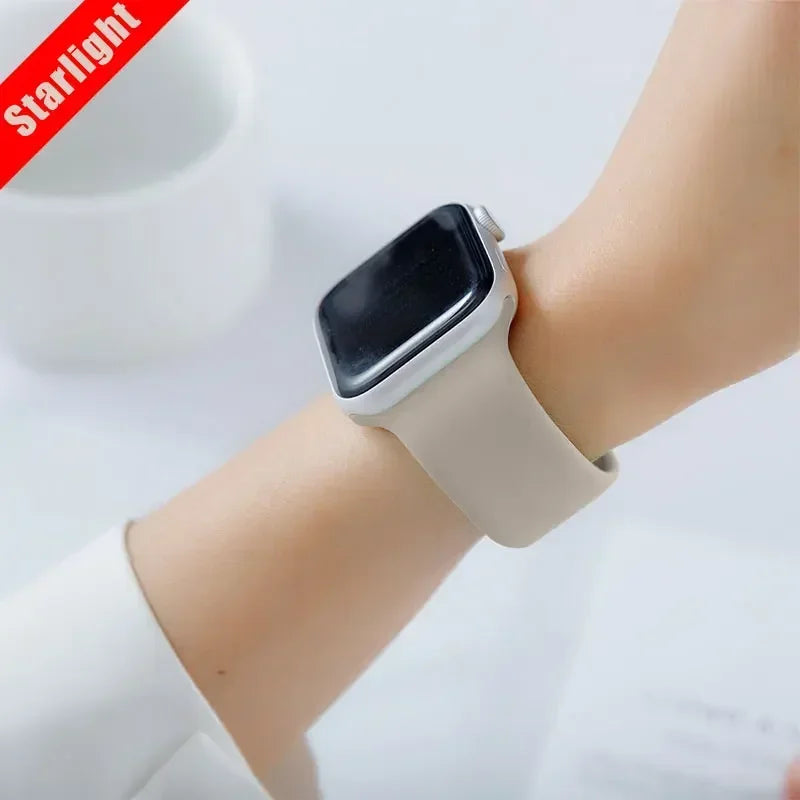 Silicone strap For Apple Watch band 44mm 40mm 45mm 41mm 42mm 38mm correa bracelet iWatch series 9 8 7 6 5 4 3 SE ultra 2 49mm