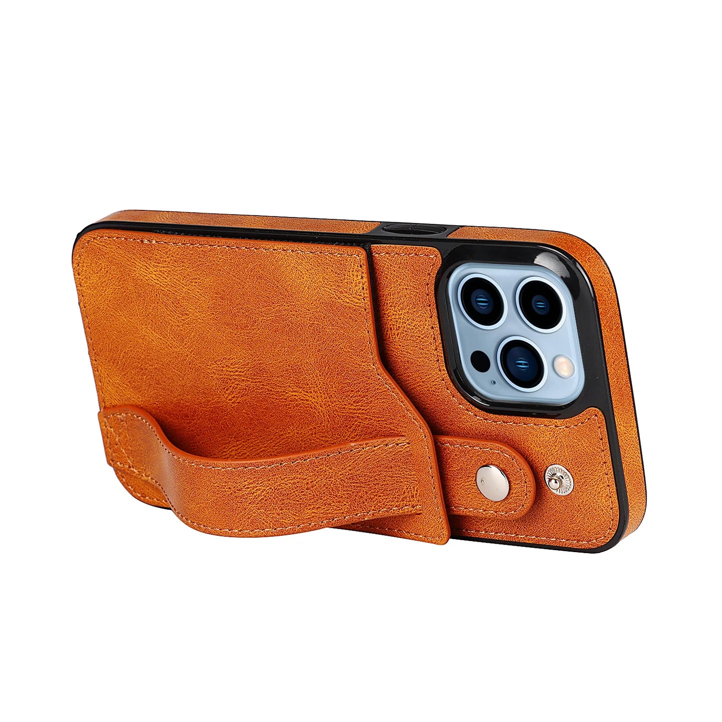 Luxury Wrist Strap Wallet Cards Leather Case For iPhone 15 14 13 12 Kickstand Cover RFID