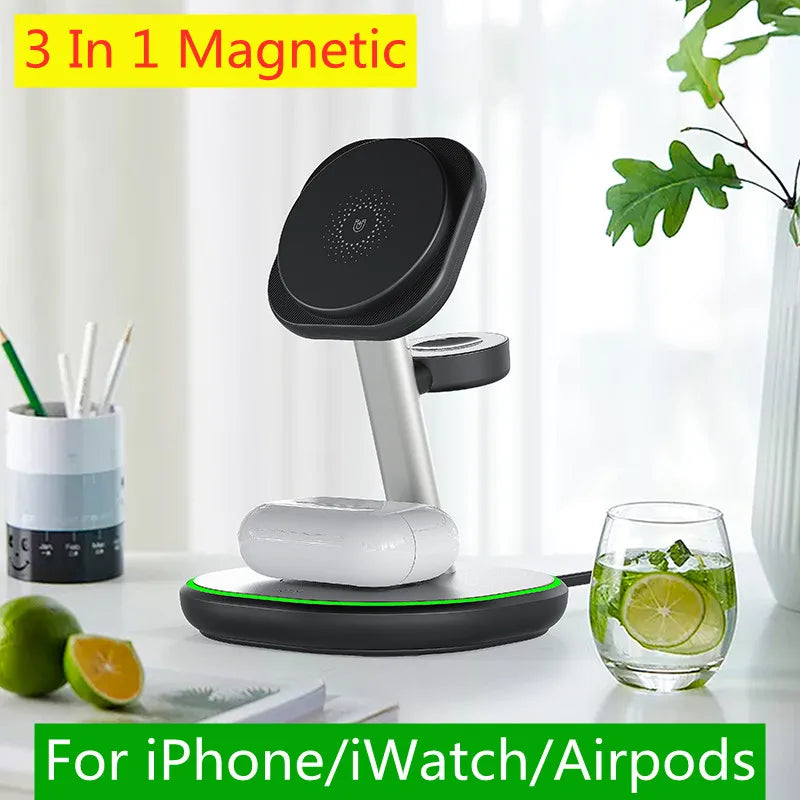 Magnetic 3 in 1 Wireless Charger Stand