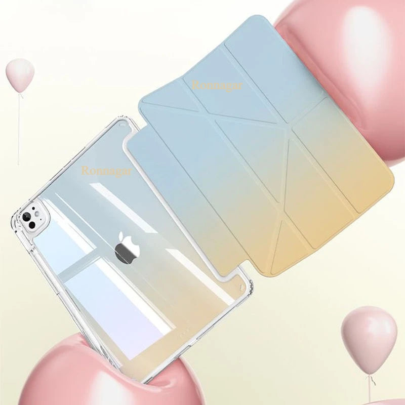 Gradient Y Fold Case for iPad A16 11th 2025 Pro12.9 5th 6th Air11 13'' Pro11 M4 10.2 10th 9th 8th 7th Case for iPad Air4 5 10.9