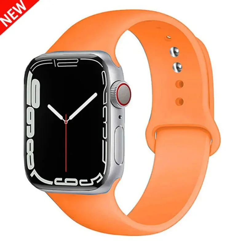 Silicone strap For Apple Watch band 44mm 40mm 45mm 41mm 42mm 38mm correa bracelet iWatch series 9 8 7 6 5 4 3 SE ultra 2 49mm