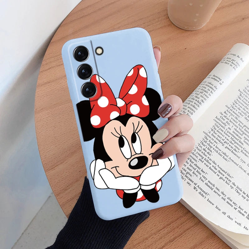 For Samsung S22 S 22 Plus Ultra Phone Case Cute Pink Mickey Minnie Soft TPU Protection Shockproof Cover For Samsung Galaxy S22