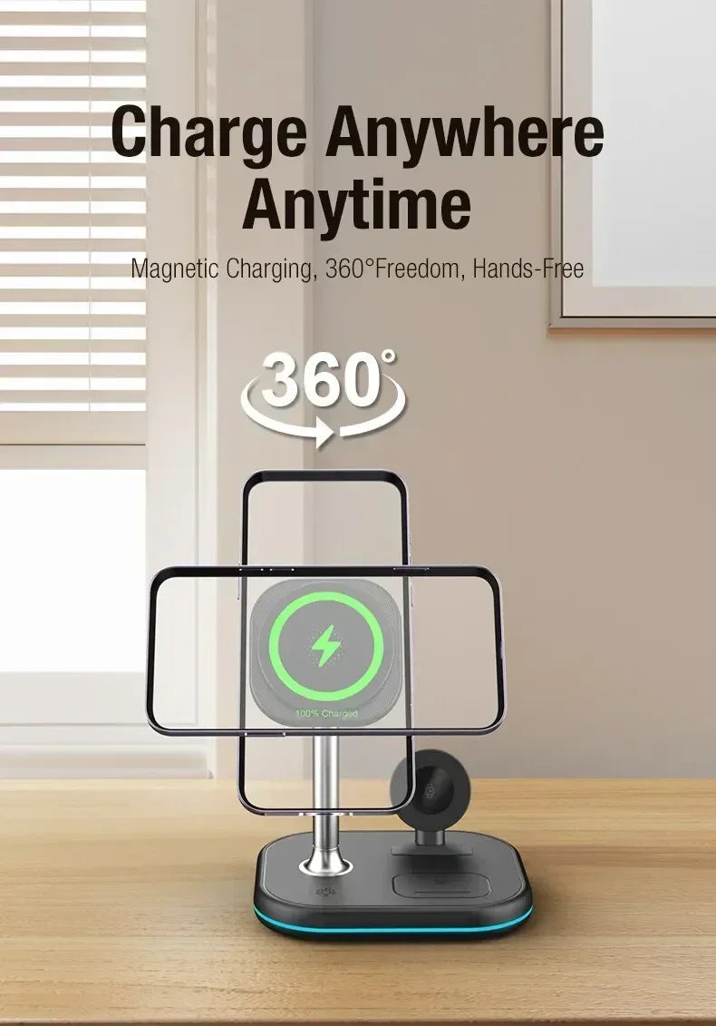 Magnetic 3 in 1 Wireless Charger Stand