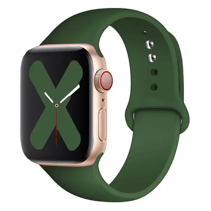 Silicone strap For Apple Watch band 44mm 40mm 45mm 41mm 42mm 38mm correa bracelet iWatch series 9 8 7 6 5 4 3 SE ultra 2 49mm