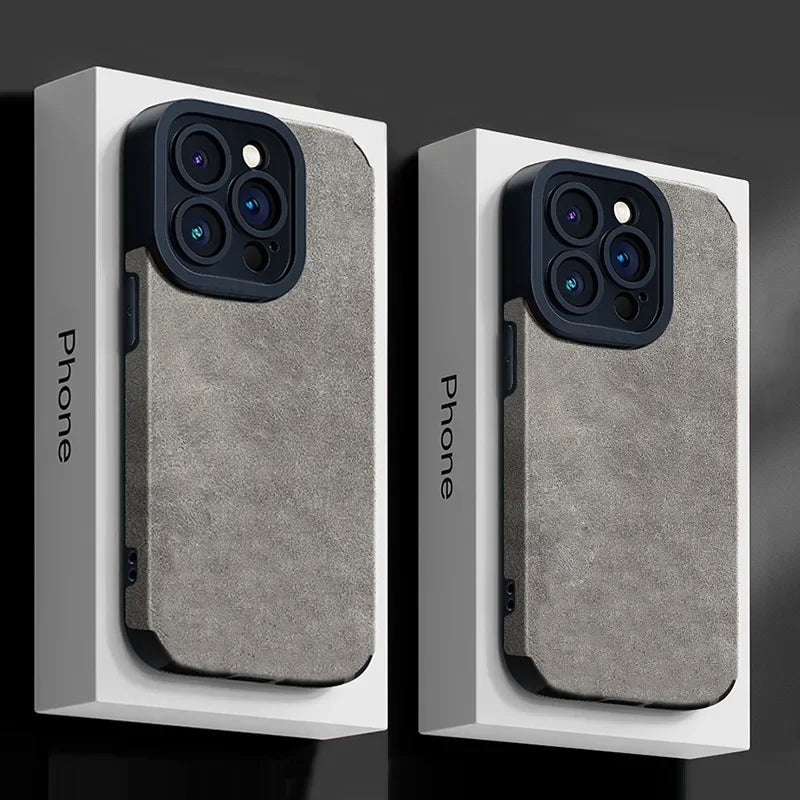 Fashion Case For iPhone 15 14 13 12 Pro Max Plus Fur Leather Full Lens Protection Cases Cover